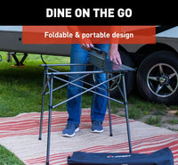 Table camping pliante aluminium hybride 27" gris sac transport