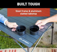 Table camping pliante aluminium hybride 27" gris sac transport