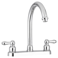 Robinet cuisine VR chrome 8 pouces bec haut 2 poignées