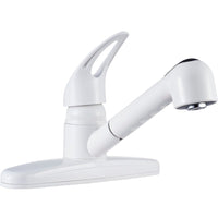 Robinet cuisine VR blanc 8 pouces douchette extractible
