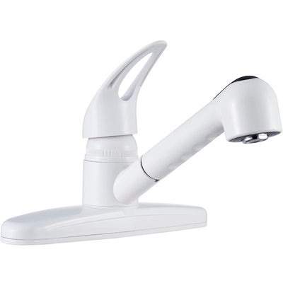 Robinet cuisine VR blanc 8 pouces douchette extractible