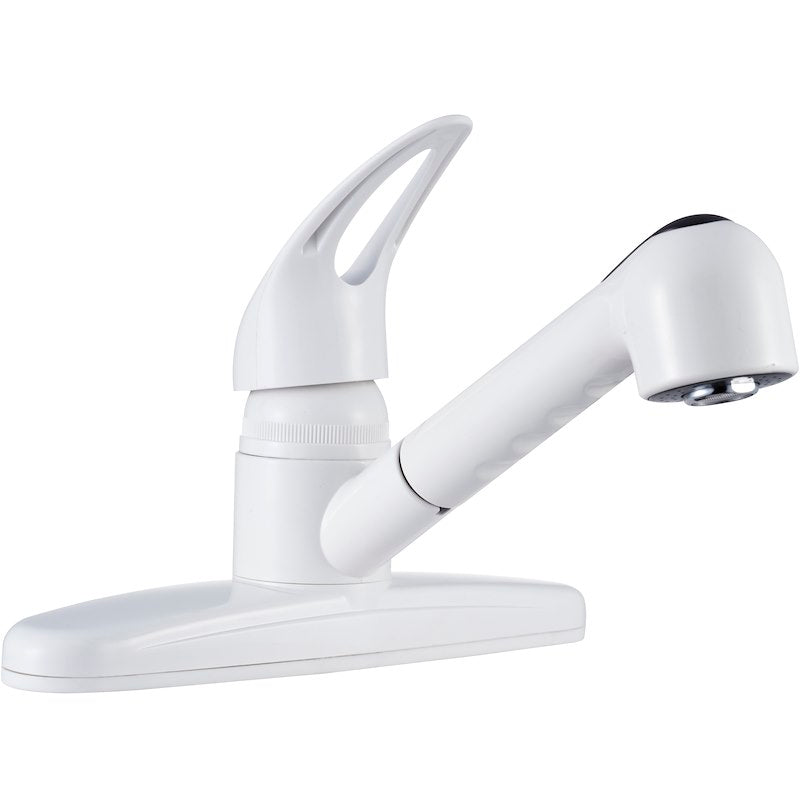 Robinet cuisine VR blanc 8 pouces douchette extractible