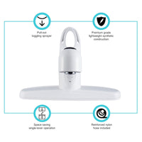 Robinet cuisine VR blanc 8 pouces douchette extractible