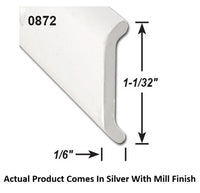 Moulure aluminium plate non insert 8 pieds finition argent VR