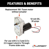 Moteur slide out Venture 5800RPM 12V 30A ratio 18 1 VR