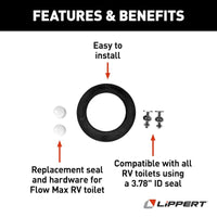 Joint de toilette Flow Max avec kit de fixation pour Lippert VR