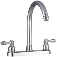 Robinet cuisine hi rise nickel satiné 8 pouces VR double poignée