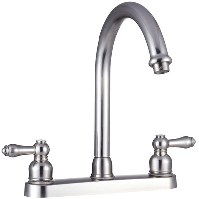 Robinet cuisine hi rise nickel satiné 8 pouces VR double poignée