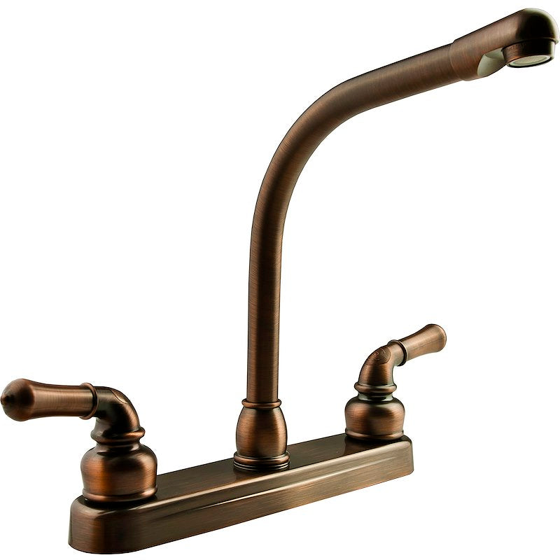 Robinet cuisine classique bronze huilé 8 pouces bec haut 10 pouces VR