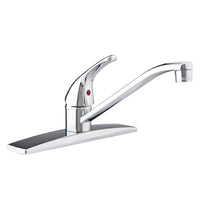 Chrome Kitchen Sink Faucet with D-Spout and Single Lever