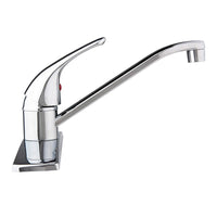 Chrome Kitchen Sink Faucet with D-Spout and Single Lever