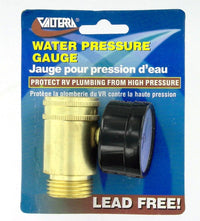 Valterra 0-120 PSI Water Pressure Gauge for RV | Drinking Water Regulator