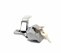 JR Products Universal RV Door Handle 20-0232 with Push Button Lock - Silver Steel