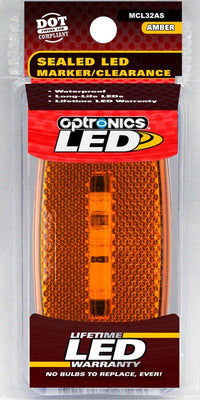 MCL32 Amber Oval LED Marker Light 12V White Housing