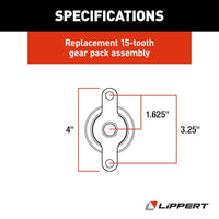 Slide Out Gear; 15 Teeth; 2x2;
