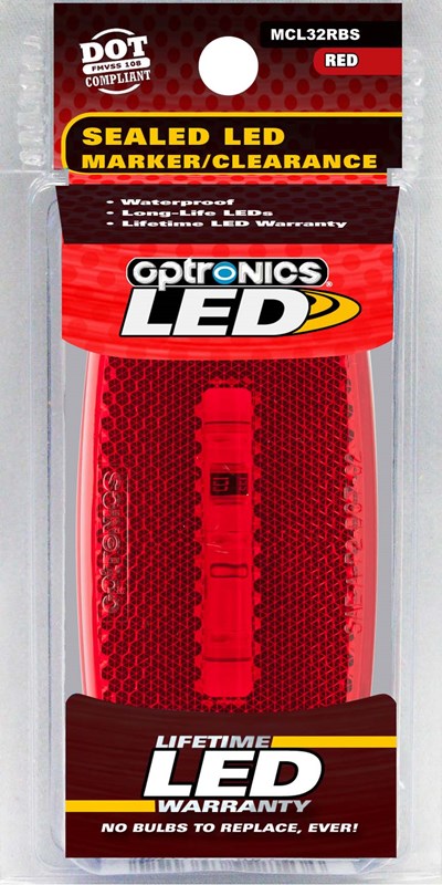 Feu de dégagement LED rouge Optronics 71-7128 oblong à montage en surface