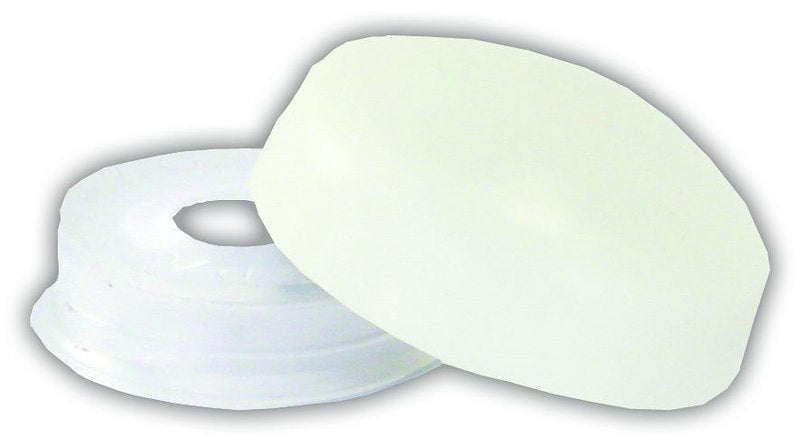 Cache-vis blanc rond avec collet JR Products 20-0906 – paquet de 14