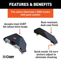 Pattes CURT 72-1602 pour attelage Fifth Wheel Chevrolet/GMC OEM Puck System