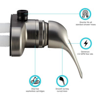 Valve de Contrôle de Douche Nickel Satiné 4" avec Levier Unique