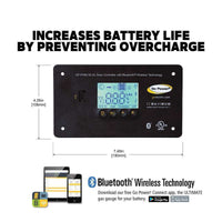 Contrôleur de Charge Solaire PWM 30A - 12V avec USB et Bluetooth