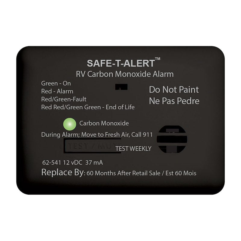 Détecteur de monoxyde de carbone Safe-T-Alert noir 12V pour VR – MTI 08-9917