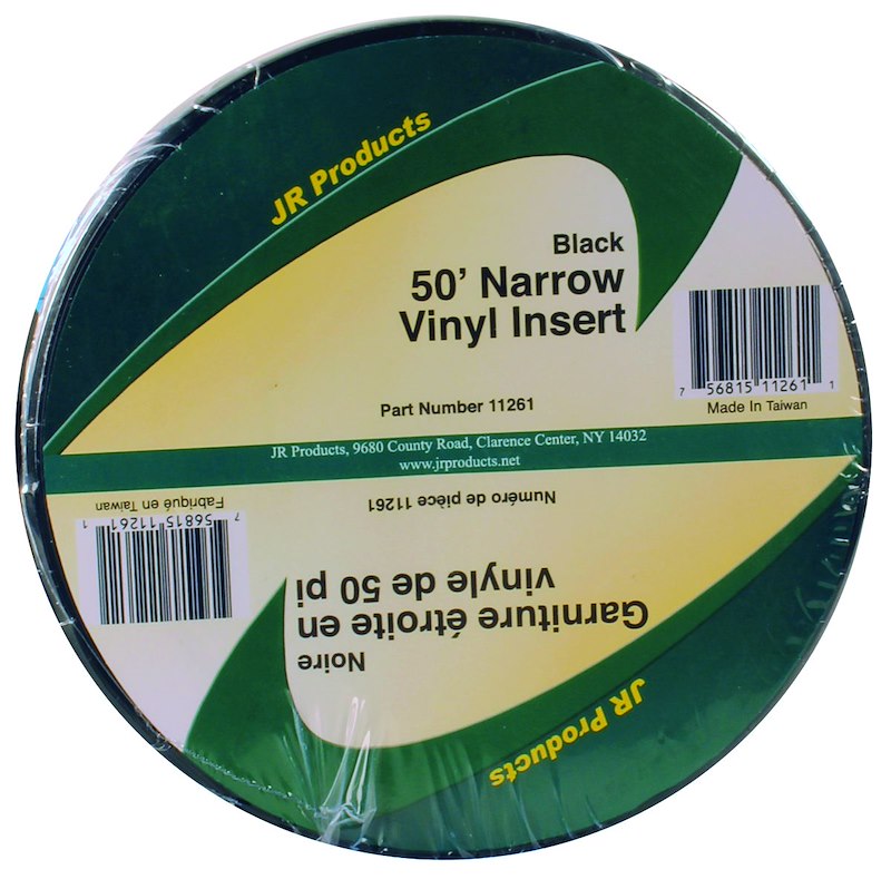 Insert de moulure vinyle noir JR Products 20-1463 – 3/4 po x 50 pi pour VR