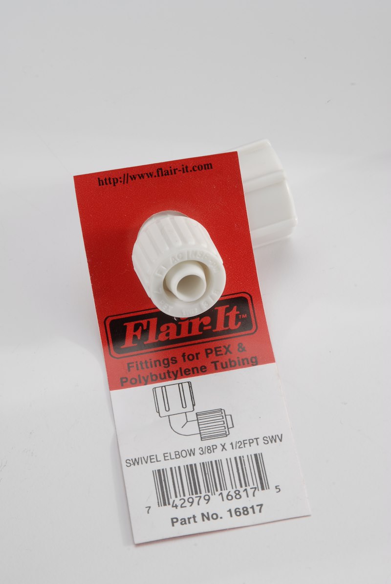 Adaptateur coude 90° Flair-It 3/8 po PEX x 1/2 po femelle BSP – Elkhart Supply 72-0763