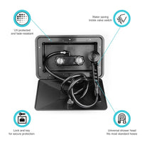Black outdoor shower box