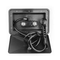 Black outdoor shower box