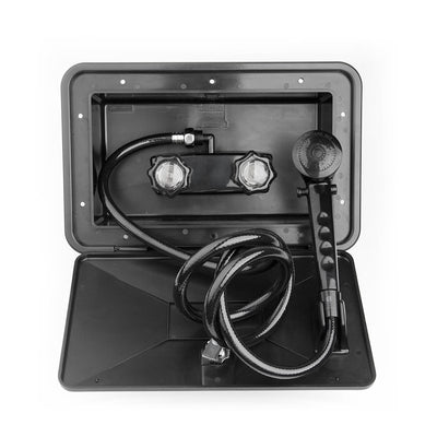 Douche extérieure noire Dura Faucet avec serrure pour VR – 10-0843