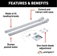 Bras d’auvent électrique Lippert Solera 3000 63 po blanc pour VR
