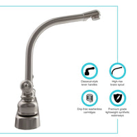 Robinet de cuisine Dura Faucet 10-0358 nickel brossé pour VR