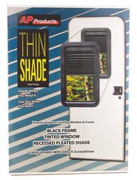 Store plissé Thin Shade noir 12,5 po pour porte de VR – AP Products 20-1561
