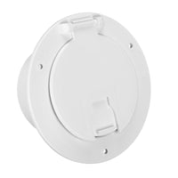 Trappe Cordon Électrique Ronde 30 Amp/50 Amp - Blanc Polaire, 5-1/8" - Avec Kit d'Installation