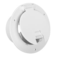 Trappe Cordon Électrique Ronde 30 Amp/50 Amp - Blanc Polaire, 5-1/8" - Avec Kit d'Installation
