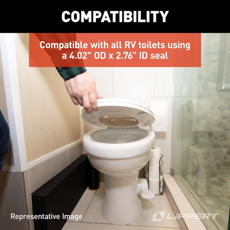 Joint de Toilette Flow Max™ Lippert - Remplacement pour Toilettes RV - Joint de Boule de Chasse en Caoutchouc