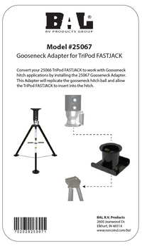 Adaptateur tripod gooseneck FASTJACK pour stabilisateur remorque 2-5/16 pouces