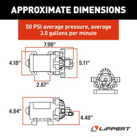 Pompe  à eau Flow Max 12V pour RV – Auto-amorçante, 3 GPM, Silencieuse et Durable