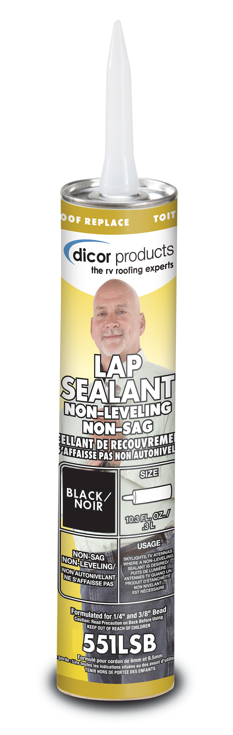EPDM/Dicor TPO Roof Sealant - 10 Oz Black Tube for Edge Sealing