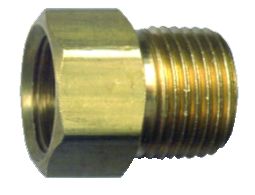 Adaptateur propane JR Products 06-0053 – Raccord 1/4" flare inversé x MPT avec valve de retenue en laiton
