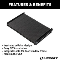 Lippert Thin Shade EcoCell Black RV Door Blackout Shade