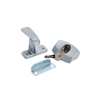 JR Products Universal RV Door Handle 20-0232 with Push Button Lock - Silver Steel