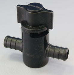 1/2 inch PEX Straight Shut-Off Valve - Elkhart Supply 69-5043 - Black Plastic