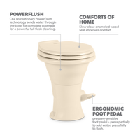 Toilette Dometic 310 Série RV - Chasse Puissante, Céramique, Siège Adultes Confortable