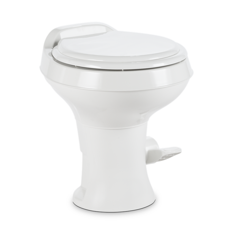 Toilette Dometic 300 – Siège Rond, Chasse par Pédale, Hauteur Résidentielle, Blanc