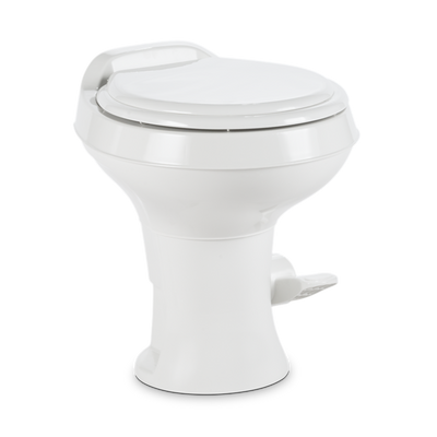 Toilette Dometic 300 – Siège Rond, Chasse par Pédale, Hauteur Résidentielle, Blanc