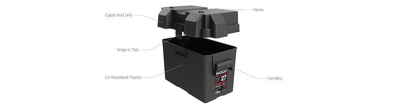 Boîtier de batterie ventilé Groupe 27 NOCO HM327BKS – Auto, Marin & VR
