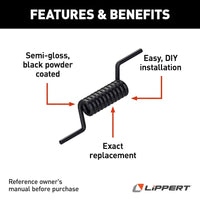 Lippert Components Door Hinge Spring 71-5608 – Toy Hauler, 11 Coils, Black, Steel