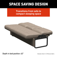 Thomas Payne Jackknife Sleeper Sofa 68" McCoy Brown with Storage and Cupholders for RV