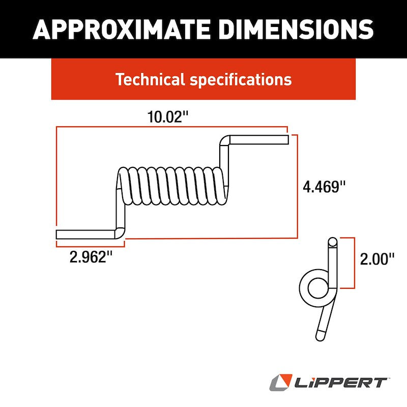 Lippert Components Door Hinge Spring 71-5608 – Toy Hauler, 11 Coils, Black, Steel